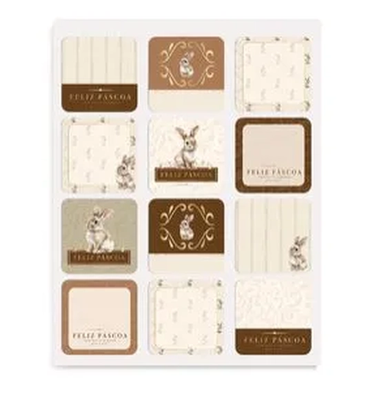 18100241 CARTELA ADESIVA CLASSIQUE BUNNY 14X19 PT C/24 UN