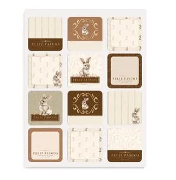 18100241 CARTELA ADESIVA CLASSIQUE BUNNY 14X19 PT C/24 UN