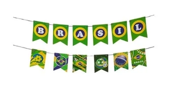 CP993 VARAL BANDEIRINHAS BRASIL EM PAPEL CARTONADO - 3 M