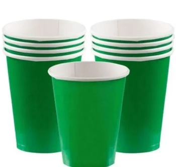 Q25459 COPO DE PAPEL LISO VERDE