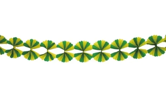 CPFJG5 GUIRLANDA NAS CORES VERDE E AMARELO 3M - 25*5CM