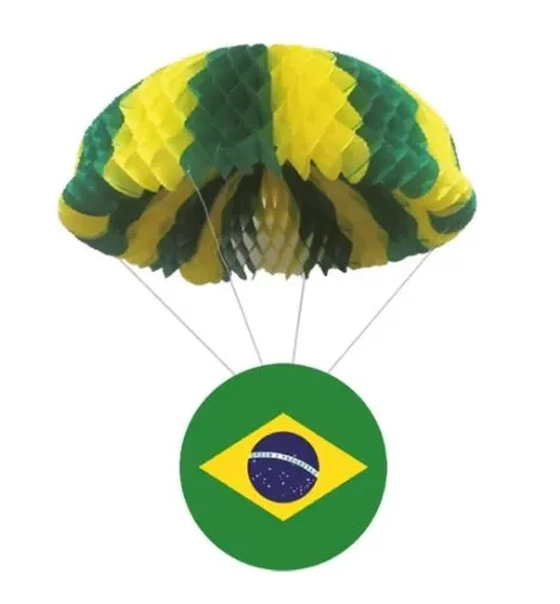 CP-EPB ENFEITE PARAQUEDAS BANDEIRA NAS CORES VERDE E AMARELO