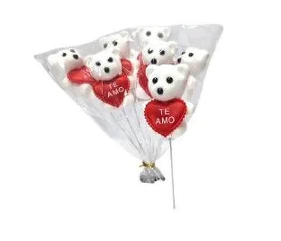 ASH-82.0256 ENFEITE URSO+CORAÇÃO X6