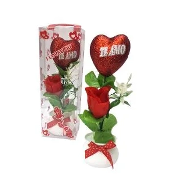 ASH-82.0272 ENFEITE FLOR + URSINHO + VASO