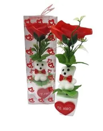 ASH-82.0273 ENFEITE FLOR + URSINHO + VASO