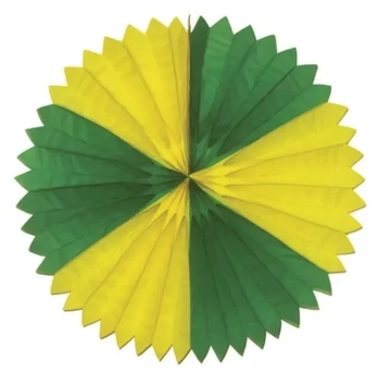 CP-EL ENFEITE LEQUE NAS CORES VERDE E AMARELO - 12,5*70*20CM