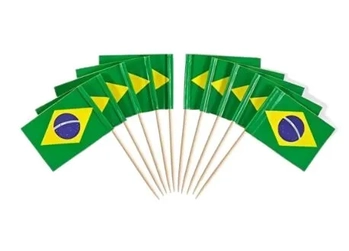 PT12273  BANDEIRA DO BRASIL PALITO 20CM C/12