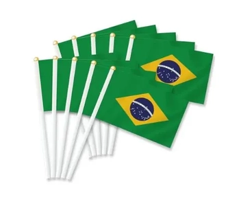 PT12274 BANDEIRA BRASIL C/SUPORTE 25CM X16CM C/12