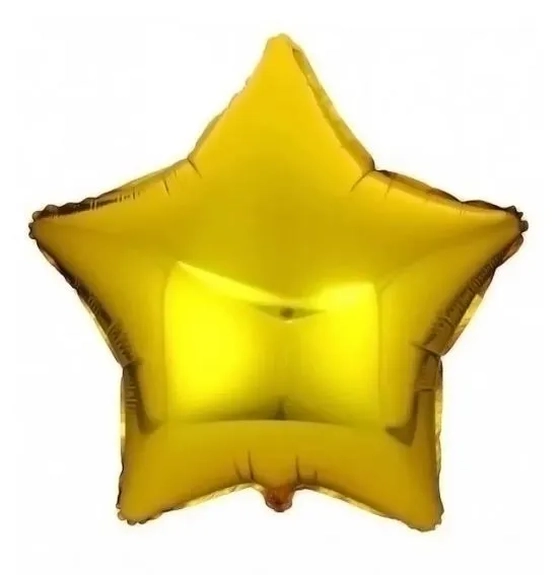 Q01701 BALAO METALIZADO ESTRELA C/6 DOURADO N°10