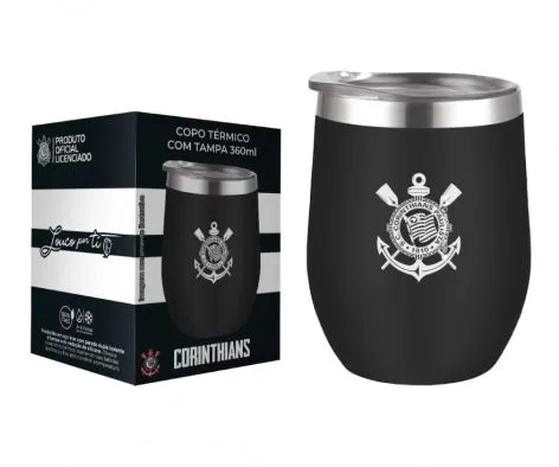 103139 COPO TERMICO INOX C/TAMPA 360ML CORINTHIANS