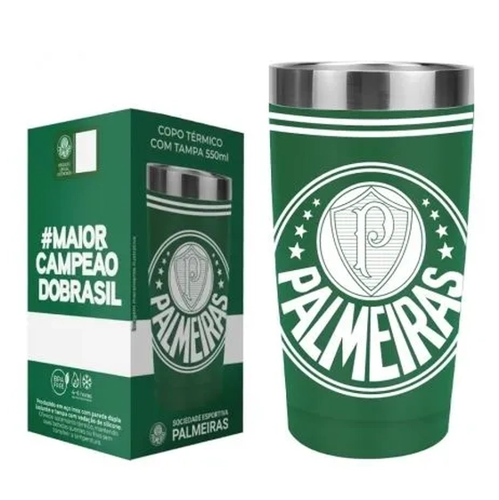 123138 COPO TERMICO INOX C/TAMPA 550ML PALMEIRAS