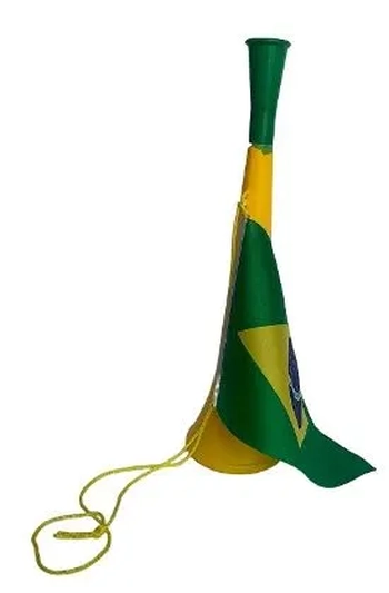 HB019 CORNETA VUVUZELA C/BANDEIRA 36CM