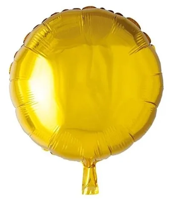 Q00101 BALAO METALIZADO REDONDO C/ CANUDO N°18 DOURADO