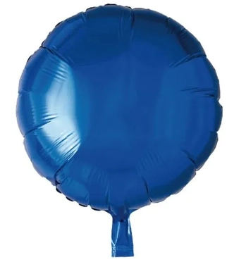 Q00106 BALAO METALIZADO REDONDO C/ CANUDO N°18 AZUL