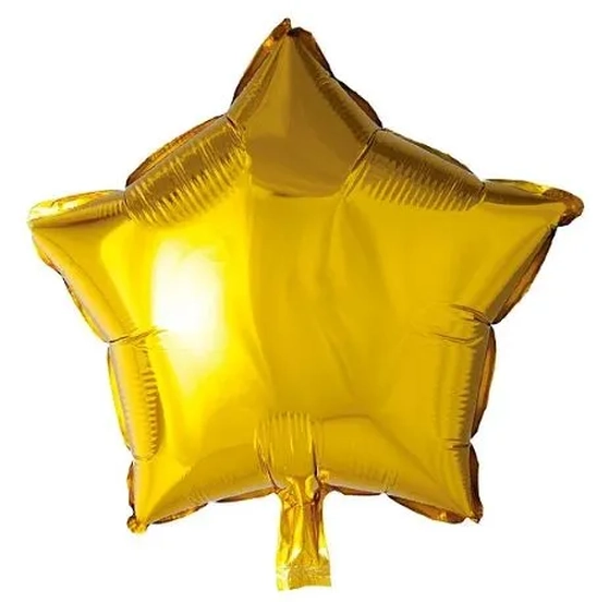 Q00201 BALAO METALIZADO ESTRELA C/CANUDO N°18 DOURADO