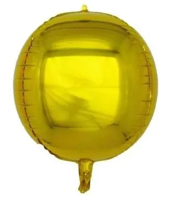 Q00501 BALAO METALIZADO REDONDO 4D DOURADO N°20