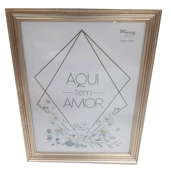 PHC01154 PORTA RETRATO DE PLASTICO MOLDURA METALIZADA