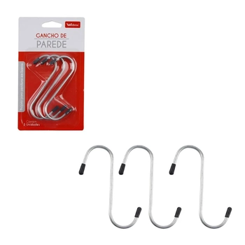 WX4674 GANCHO DE PAREDE C/03PCS 10X4CM