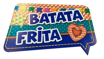 0091-PLJ-0225 PLACA PERSONALIZADA JUNINA BATATA FRITA