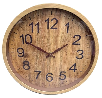 CA3861 RELOGIO DE PAREDE REDONDO 25CM DIAL SIMI MADEIRA