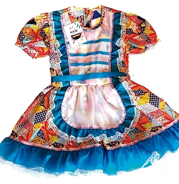 6009 VESTIDO JUNINO AVENTAL/PALA TAMANHO 04 AO 16