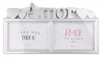 WX6874 PORTA RETRATO DUPLO AMOR 10X15 METALIZADO
