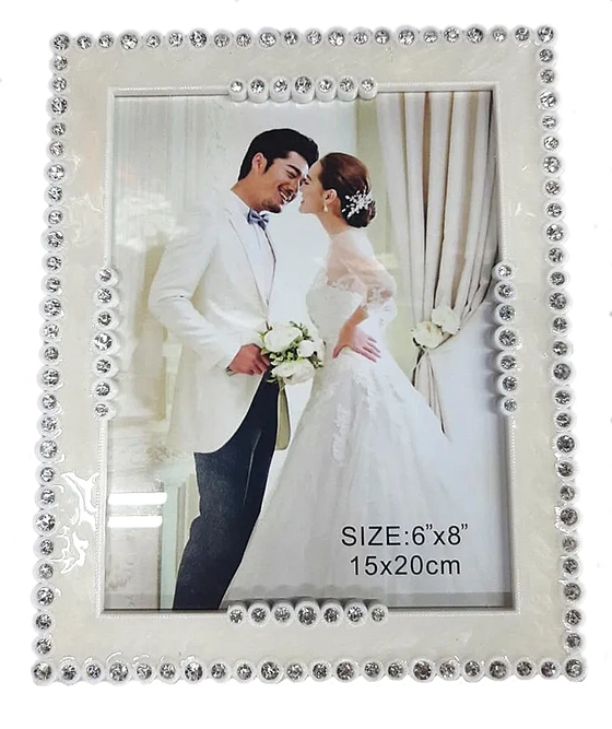 NS257561 PORTA RETRATO PLASTICO 20X25CM BORDA BCO C/STRASS W
