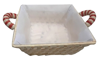 CA2466 CESTA DE VIME 23X7CM QUADRADA FORRO BRANCO ALCA CERAM