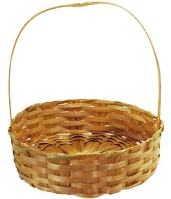 229-1 FRALDEIRA REDONDA DE BAMBU 30CM S/VERNIZ