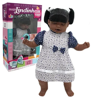 395 BONECA COLECAO LINDINHA NEGRA FRASES