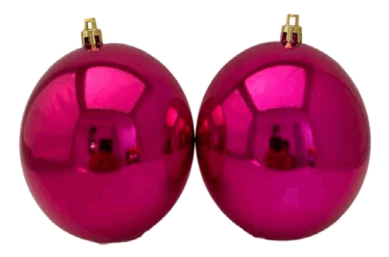 839691 BOLA DE NATAL LISA 10CM PINK C/2