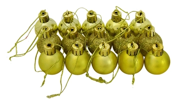 839834 BOLA TUBO MISTA 3CM DOURADA C/10