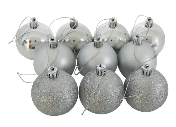 839868 BOLA TUBO MISTA 6CM PRATA C/8