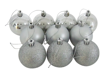 839868 BOLA TUBO MISTA 6CM PRATA C/8