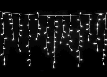 3071 CASCATA C/400 LED BRANCO 8F 10M C/FIO BRANCO 127V