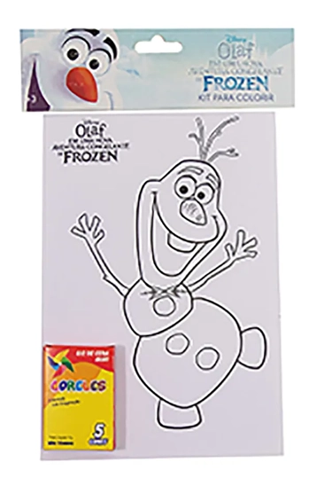 845523 KIT COLORIR FROZEN C/GIZ CERA E 06 DESENHO 21X14.5CM