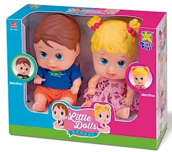 8037 BONECA LITTLE DOLLS GEMEOS - MENINA E MENINO