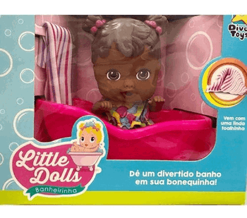 8038 BONECA LITTLE DOLLS BANHEIRINHA - NEGRA