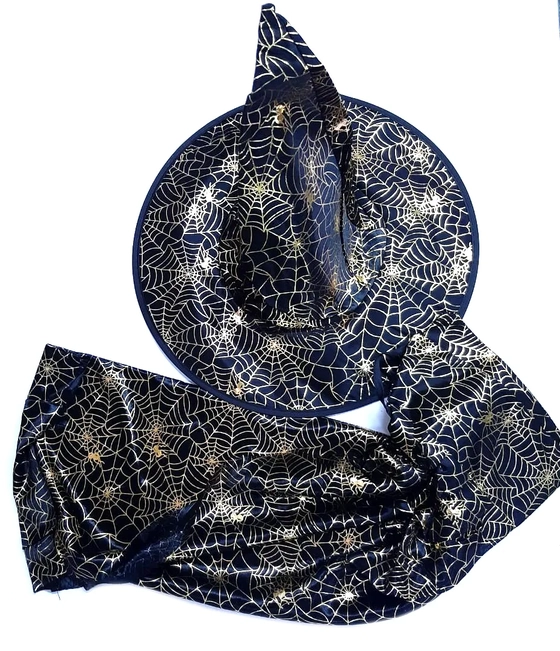 MOD148 KIT CHAPEU E CAPA DE BRUXA