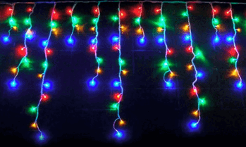 3023 CASCATA C/200 LEDS COLORIDA 8F 5M C/FIO BRANCO 127V