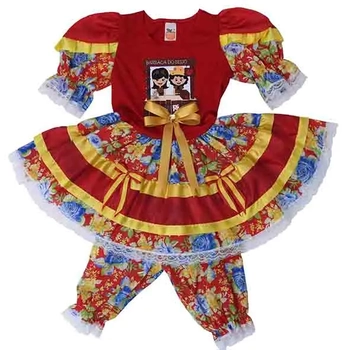 63/6 VESTIDO JUNINO INFANTO JUVENIL TAMANHO 06