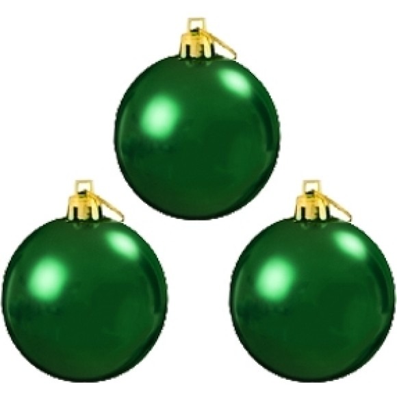 839681 BOLA DE NATAL LISA 8CM VERDE C/3