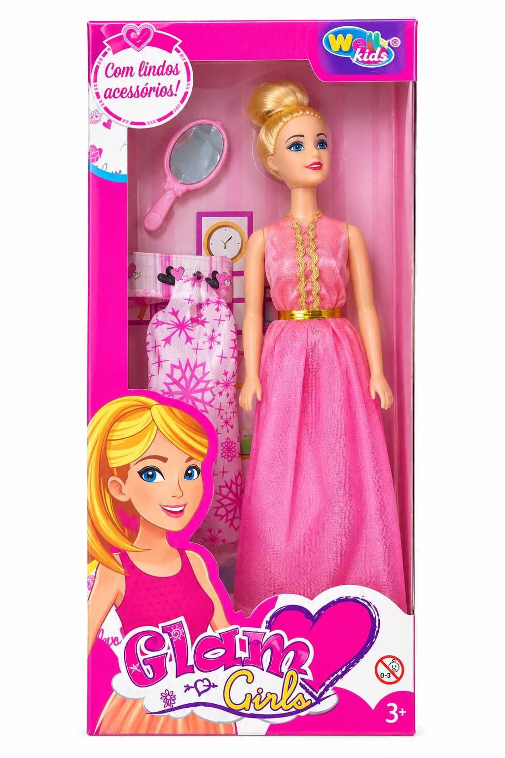 WB7873 BONECA BELINHA FASHION C/ESPELHO