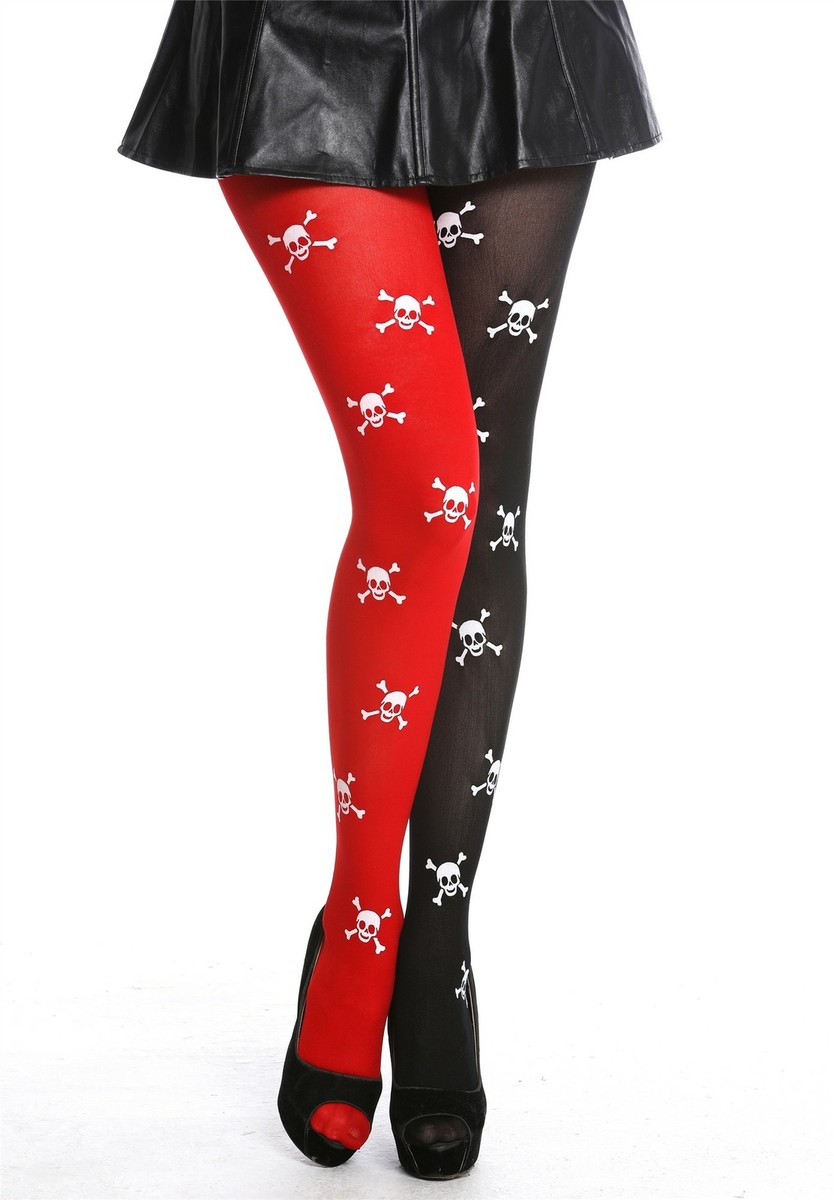 900363 MEIA LONGA CAVEIRA PIRATA/VERMELHO PRETO 