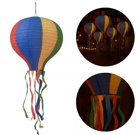 J-113 ENFEITE EM PAPEL - 55 CM DO BALÃO + 50 CM DE FITAS