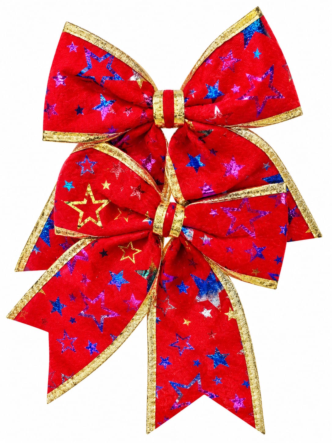 918323 ENFEITE LAÇO DECORADO C/DOURADO 23CM