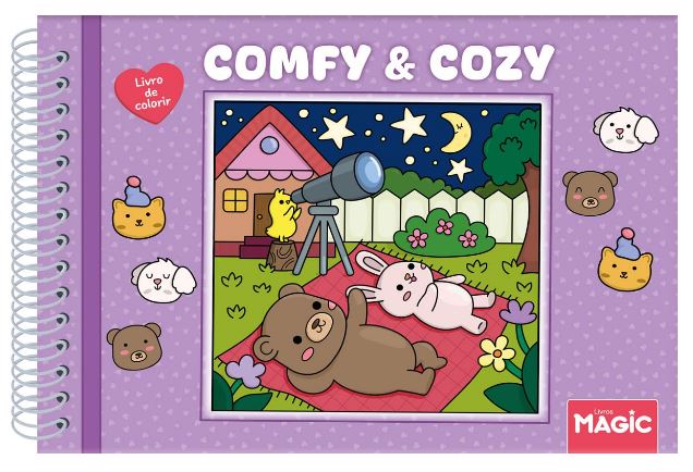 84891 COMFY AND COZY PURPLE LIVRO DE COLORIR C/ESPIRAL