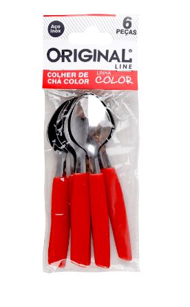 SL0768D COLHER MESA 6 PECAS VERMELHO