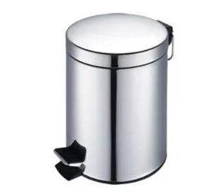 WX11196 LIXEIRA INOX REDONDA C/PEDAL E CESTO 5L
