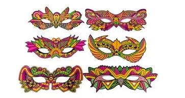 1357 MASCARA DE PAPEL NEON  C/06 